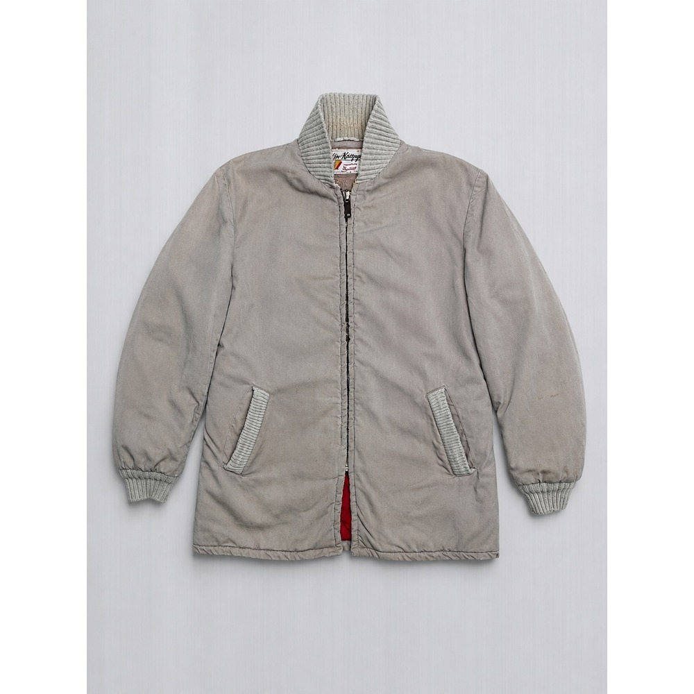 Vintage Fox Knapp Sportswear Jacket Men M/L Beige Sherpa Bennington Lining USA